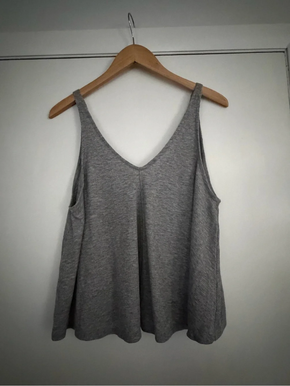 Free People Gray V-Neck Swing Tank